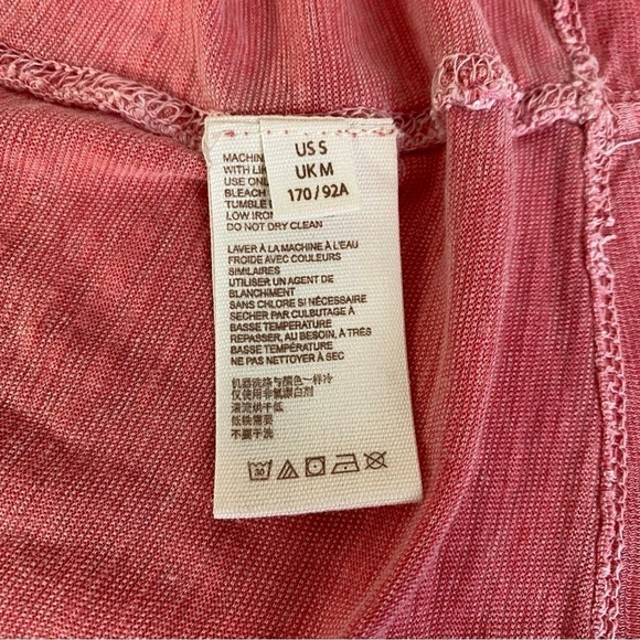 We The Free Linen Blend Long Sleeve Coral Tee Size S - Picture 5 of 6